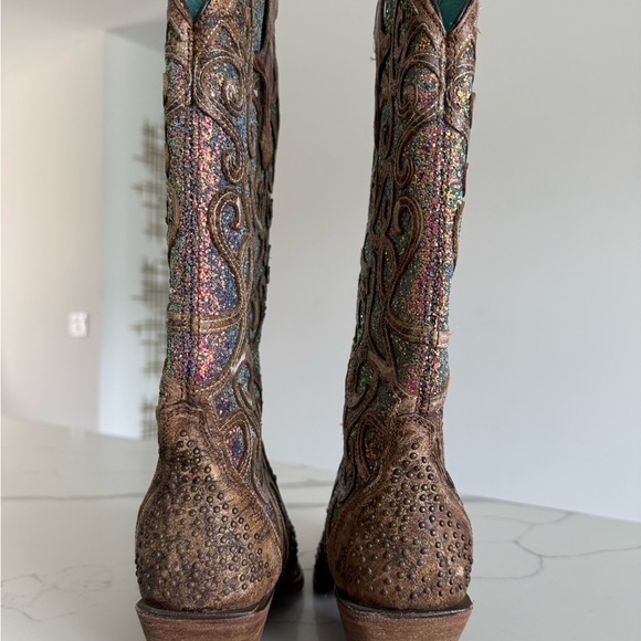 Corral C3467 Brown and iridescent Glitter western Cowboy Boots women’s 7 - Picture 5 of 8